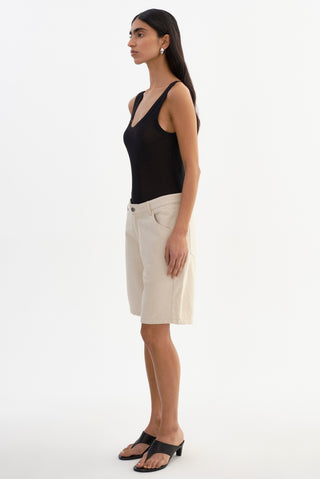 Bary Linen Twill Bermuda Short Natural