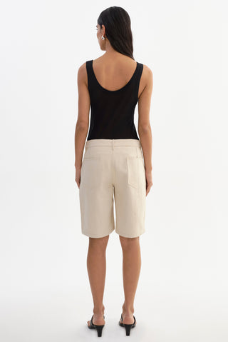 Bary Linen Twill Bermuda Short Natural