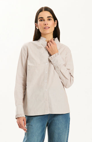 Peggy Ruffle Stripe Bison