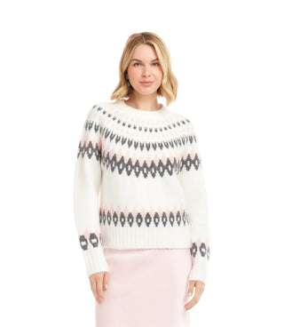 Jacquard Crewneck Sweater Off White