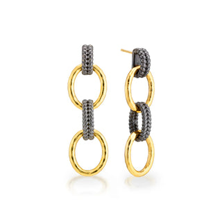Cleopatra Regal Double Link Earrings Gold/Midnight
