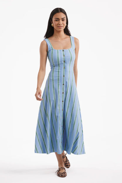 Diana Dress Hydrangea Stripe