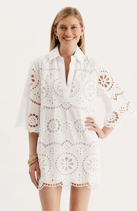 Penny Eyelet Tunic White