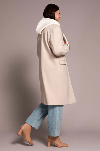 Car Coat W/Fooler Hoodie Oatmeal