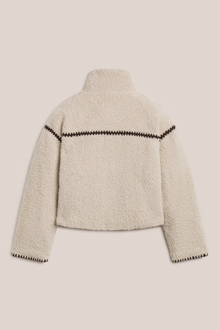 Brushed CozyChic Blanket Stitch Puffer Stone
