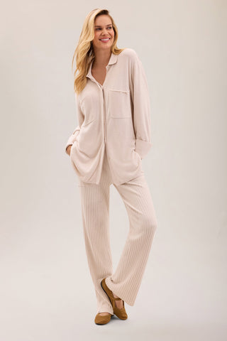CozyChic Ultra Lite Patch Pocket Shacket Sand Dune