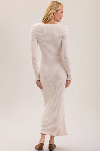 CozyChic Ultra Lite Petal Edge Rib Midi Dress