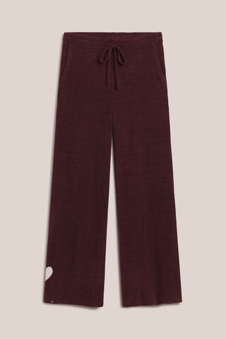 CozyChic Ultra Lite Contrast Heart Pant Deep Garnet Petal