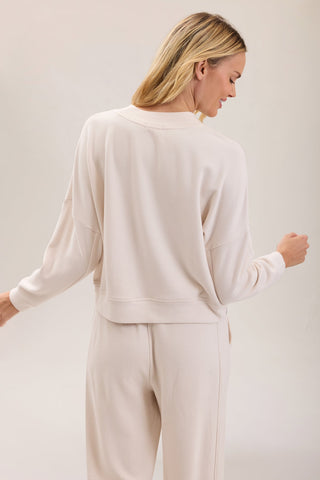 Brushed Fleece Pullover Sand Dune