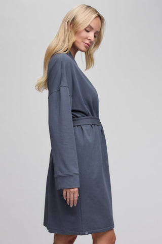 Brushed Luxe Lounge Robe Slate Blue