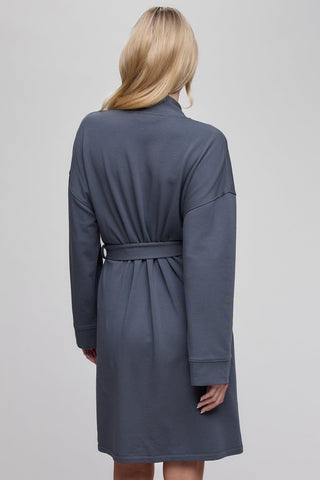 Brushed Luxe Lounge Robe Slate Blue