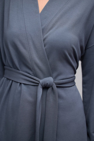 Brushed Luxe Lounge Robe Slate Blue
