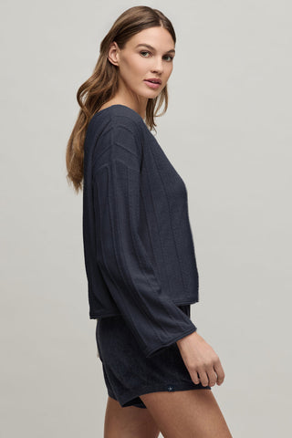 CozyChic Ultra Lite Rope Stripe Boatneck Pullover
