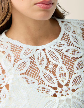 Julia Crochet Top Pearl White