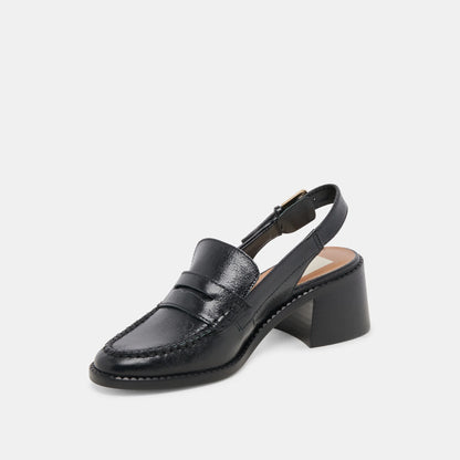 Hardi Heel Loafers Midnight Crinkle Patent