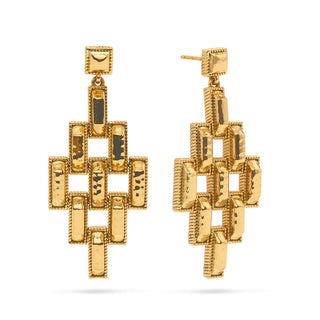 Pathway Post Drop Earrings Gold