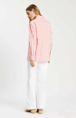 Quinn Awning Stripe Shirt Shell Pink