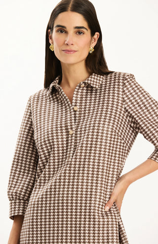 Kat Knit Plaid Dress Ivory/Cob/Dem