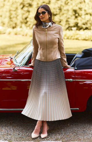 Cara Pleaded Skirt Ombré Plaid
