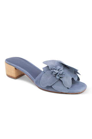 Baja Blue Suede Heel Sandal