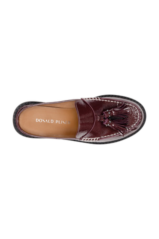 Bambie Slide Loafer Bordeaux Crinkle Patent