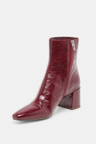 Bayra Oxblood Crinkle Patent Heel Boot