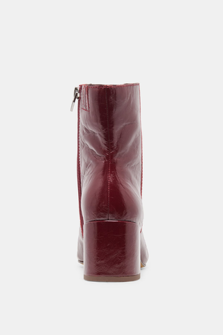 Bayra Oxblood Crinkle Patent Heel Boot
