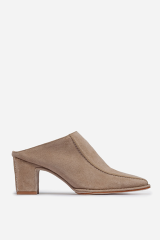 Brynn Heeled Mule Sandstone Suede