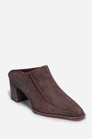 Brynn Heeled Mule Dark Chocolate