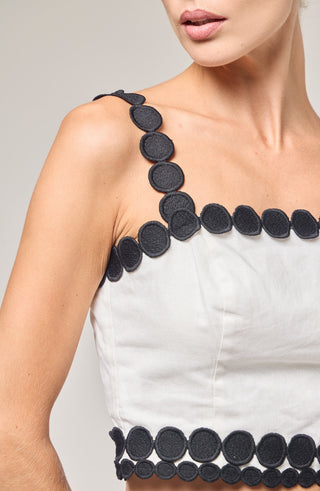 Ciara Top Ivory Black