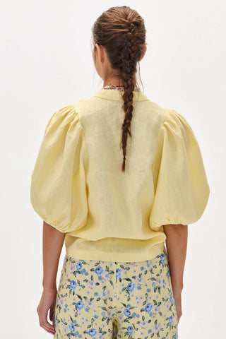 Bubble Linen Shirt Butter Yellow