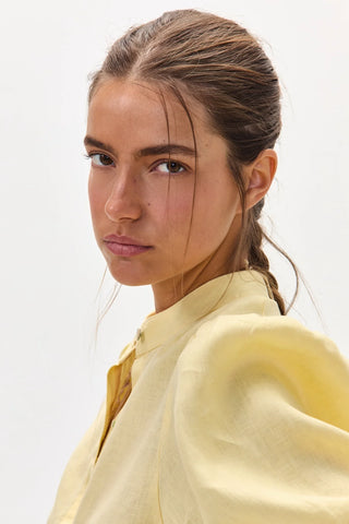 Bubble Linen Shirt Butter Yellow
