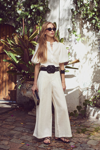 Bubble Linen Shirt Off White