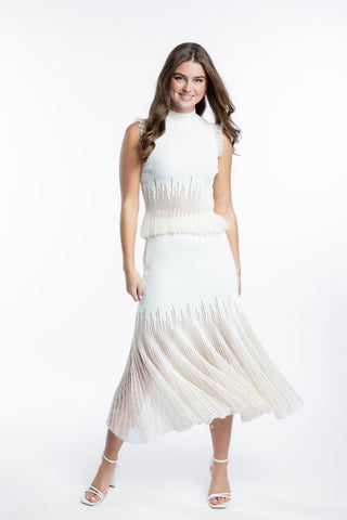 Isabelle Ruffle Midi Skirt Cream