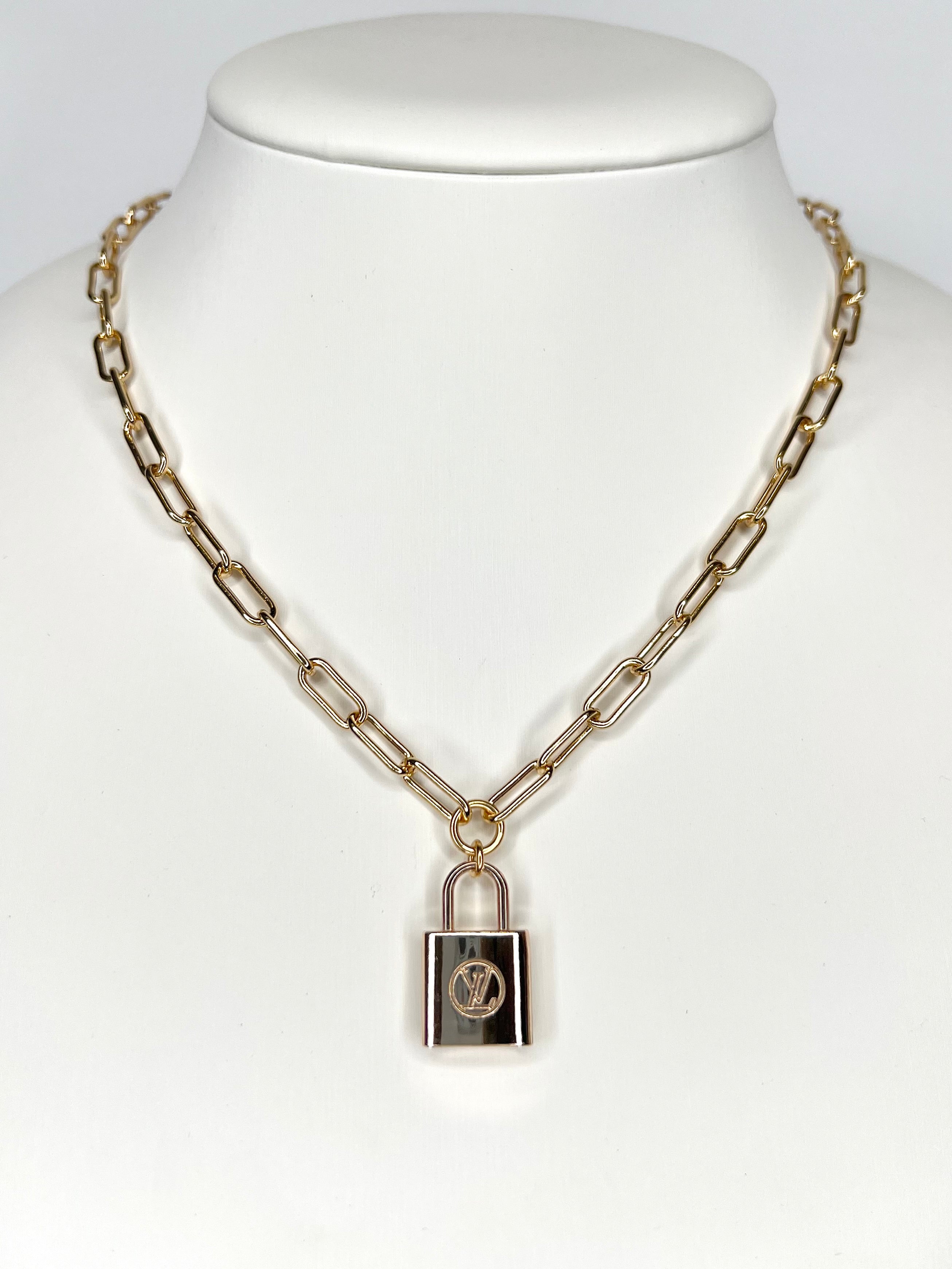 Vuitton Silver Lockit Padlock Louis Vuitton Necklace Pendant
