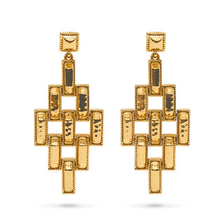 Pathway Post Drop Earrings Gold
