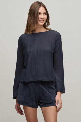 CozyChic Ultra Lite Rope Stripe Boatneck Pullover
