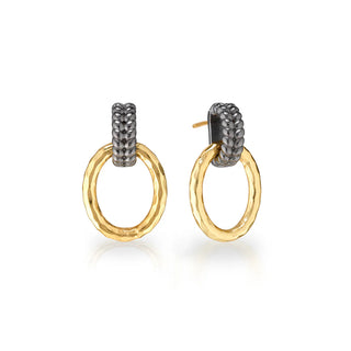 Cleopatra Regal Link Earrings Gold/Midnight
