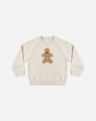 Relaxed Raglan Sweater Gingerbread Man Parchment