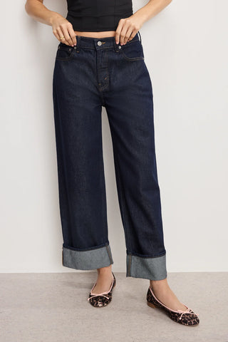 Good Low Rise Baggy Cuffed Jeans Indigo