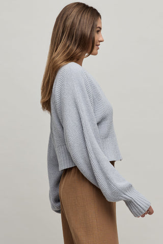 CozyChic Lite Cotton Ribbed Button Front Cardigan Frost