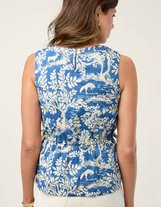 Nadia Sleeveless Blouse Flagler Woodland Blue