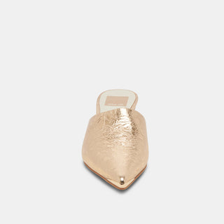 Lexy Heels Gold Distressed Leather