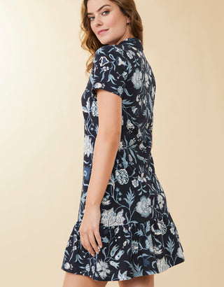 Devin Polo Dress Japonica Floral Navy