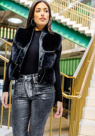 La Moda Fox Vest Black