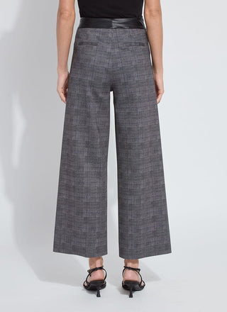 Denver Hi Waist Wide Leg Ponte Pant Glen Plaid