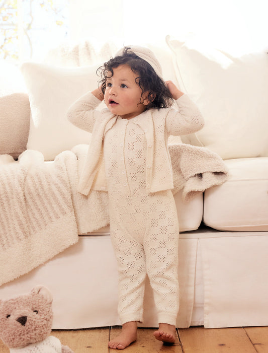 CozyChic® Checkered Pointelle Baby Set