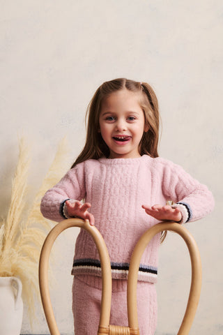 CozyChic Toddler Sporty Rib Cable Pullover