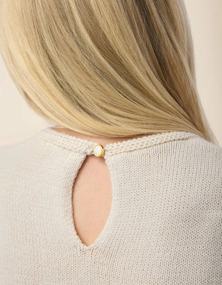 Sofia Fringe Sweater Antique White