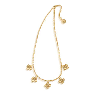 Berry Clover Multi Station Necklace 16”+2” Gold